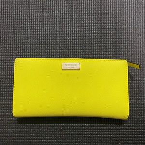 Kate spade neon yellow wallet